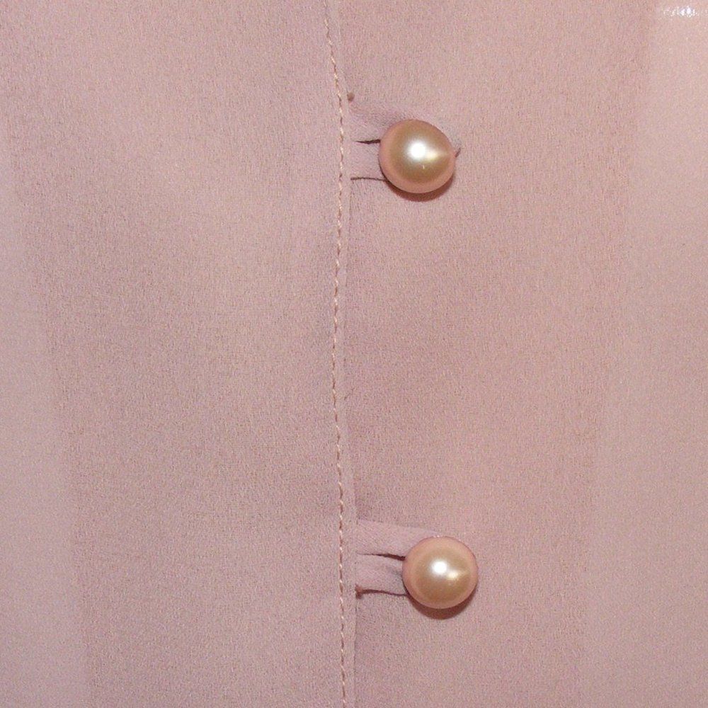 Vintage Blouse, M, Pink, Sequin statement Shoulders, Long sleeve, button front - Picture 8 of 11
